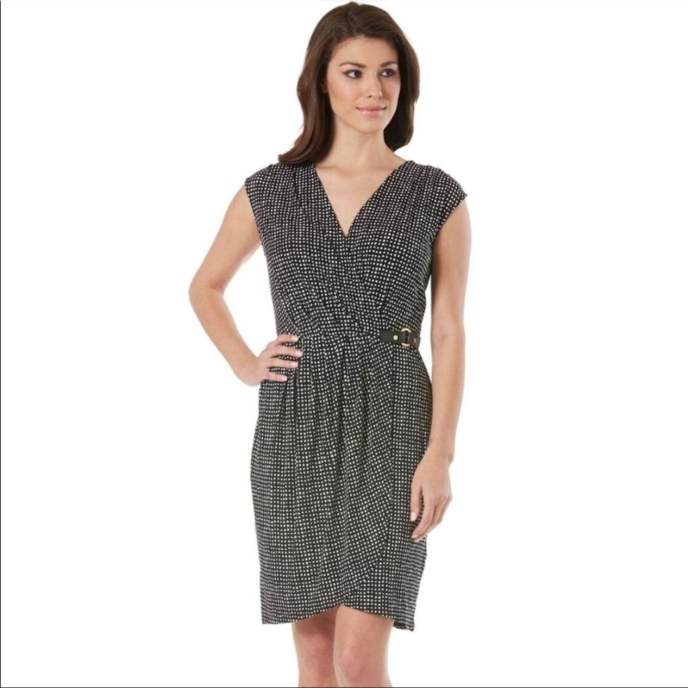 Micheal Kors Faux Wrap Dress with Tulip Hemline